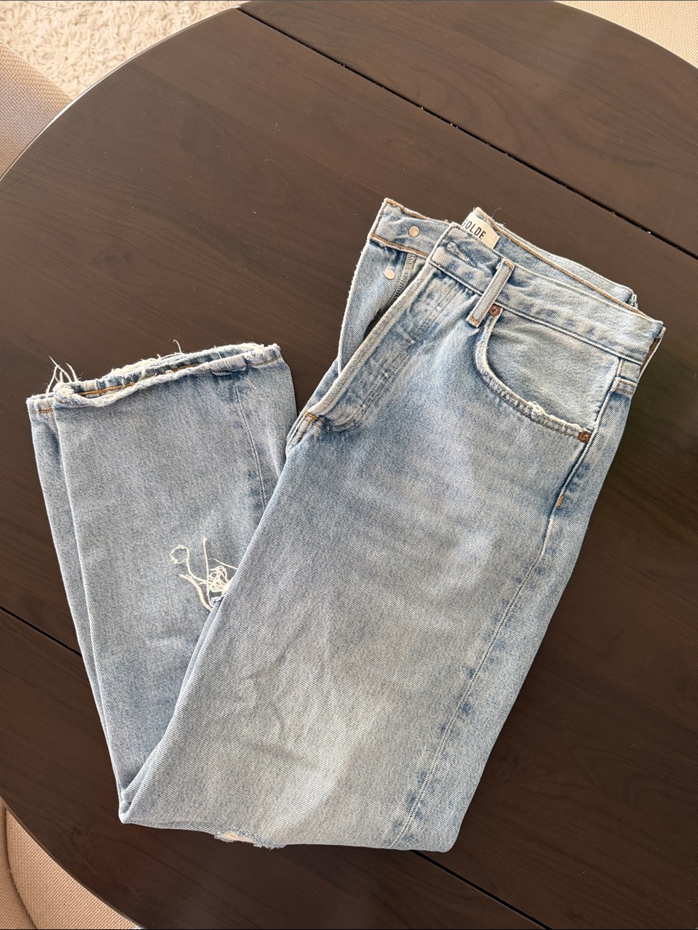 Agolde Light Blue Straight Leg Jeans